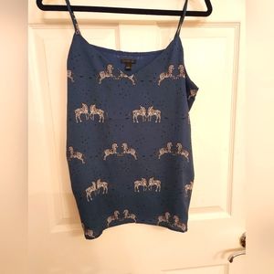 Ann Taylor Zebra Tank top, large NWOT